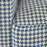Blue houndstooth square armchairs