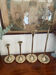 Set of 4 brass candle holders from Villeroy & Boch 45 to 21cm