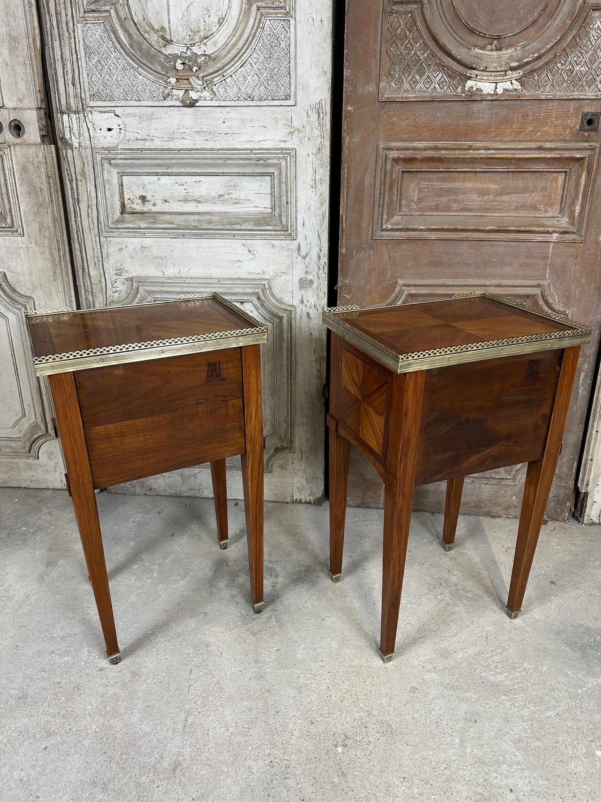 Pair of bedside tables in Louis XVI style circa 1960-70
