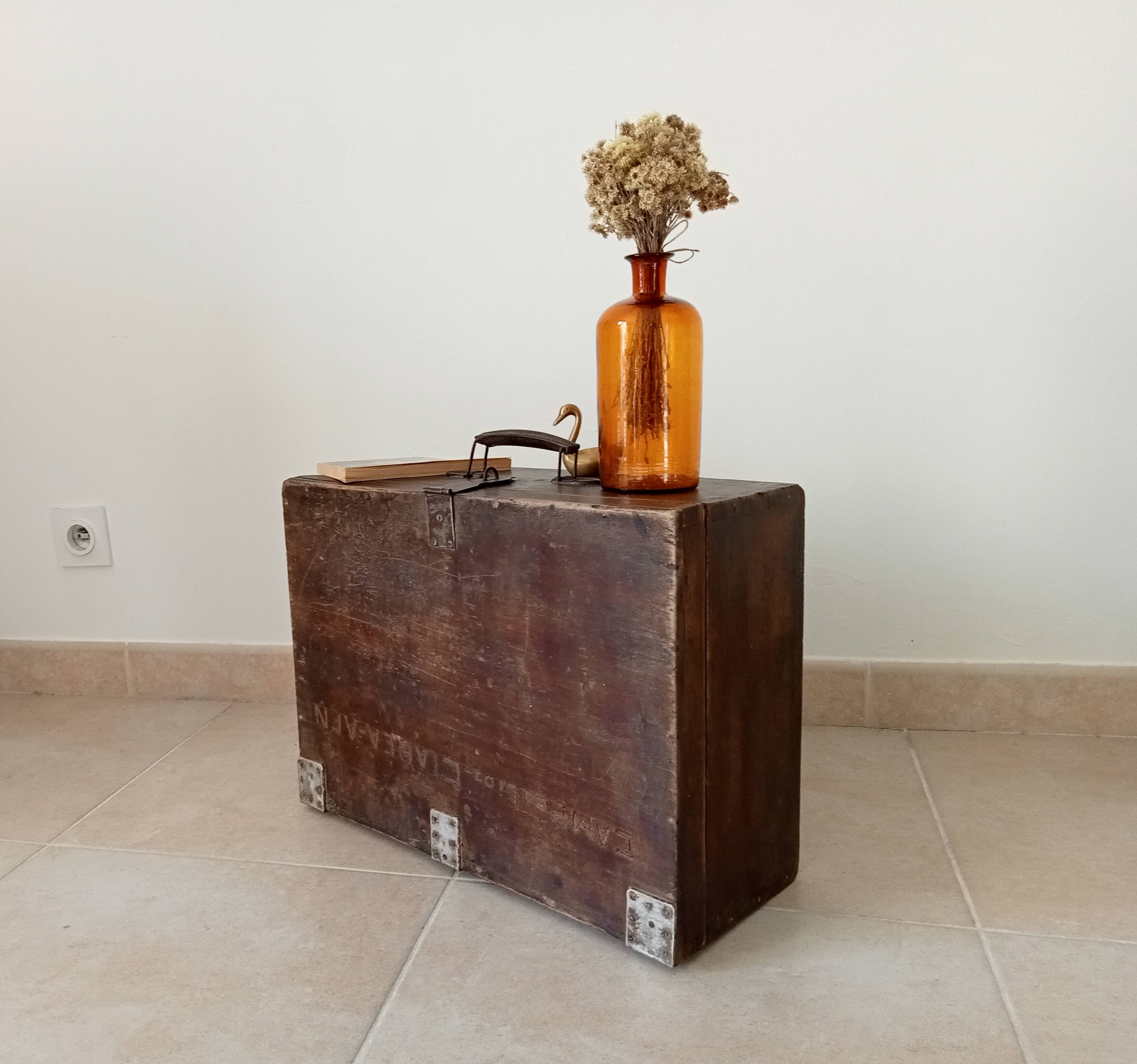 Wooden military suitcase from the 1950s