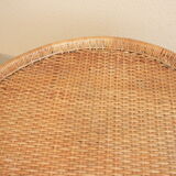 Tripod rattan coffee table, removable top