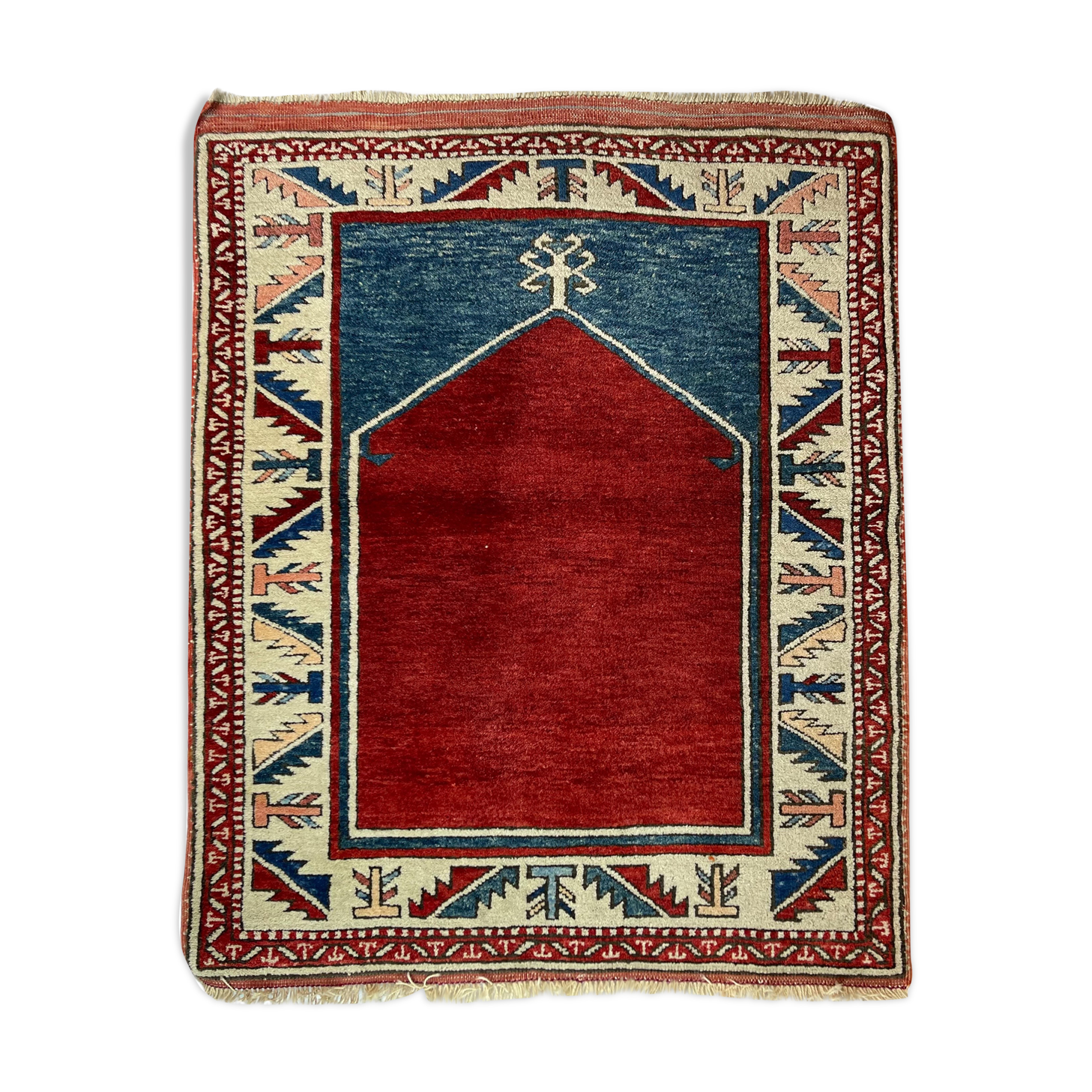 Vintage Afghan kazak  Rug ,Feiner Handgeknüpfter Orientteppich Afghan Kazak Teppich, 110X87 cm