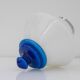 Scandinavian Art Deco milk glass pendant light with azure blue details, 1930s
