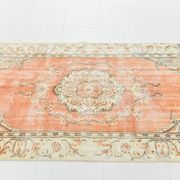 Tapis vintage classique saumon et crème 4x7, 134 x 220 cm