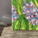 Portrait de femme huile sur toile fleurs