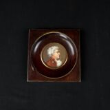 Miniature gouache portrait, 19th century, of an aristocratic man in profile