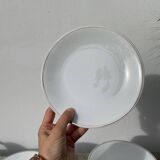 10 assiettes à dessert en porcelaine de Limoges blanches