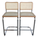 Ensemble de 2 chaises haute Bar Cesca / Design Marcel Breuer / Noyer clair, osier