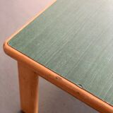 Rectangular coffee table in wood and dark green melamine