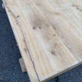 Restored 19th-century monastery dining table in solid oak, 220cm