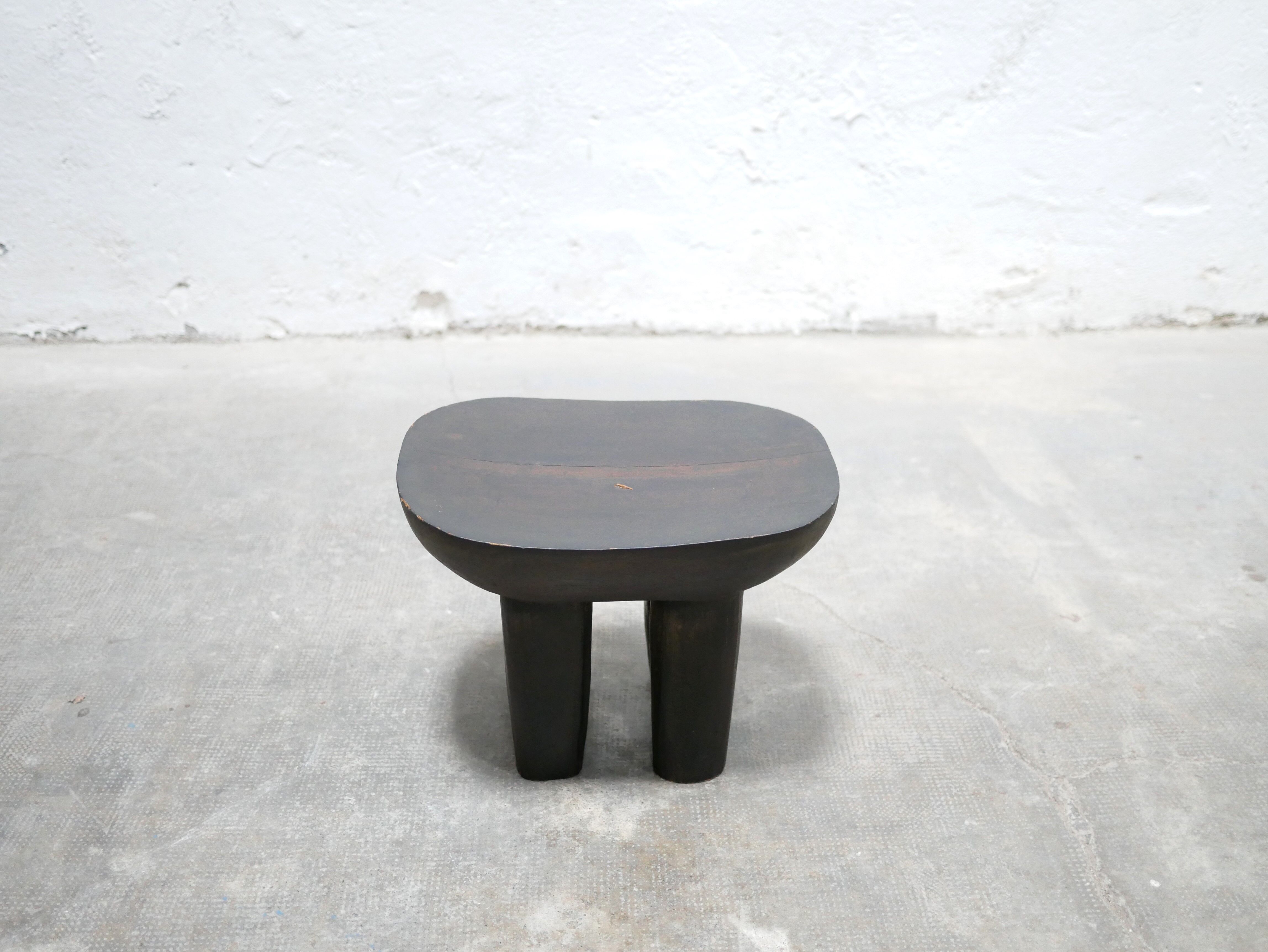 Brutalist antique African Senufo wooden stool
