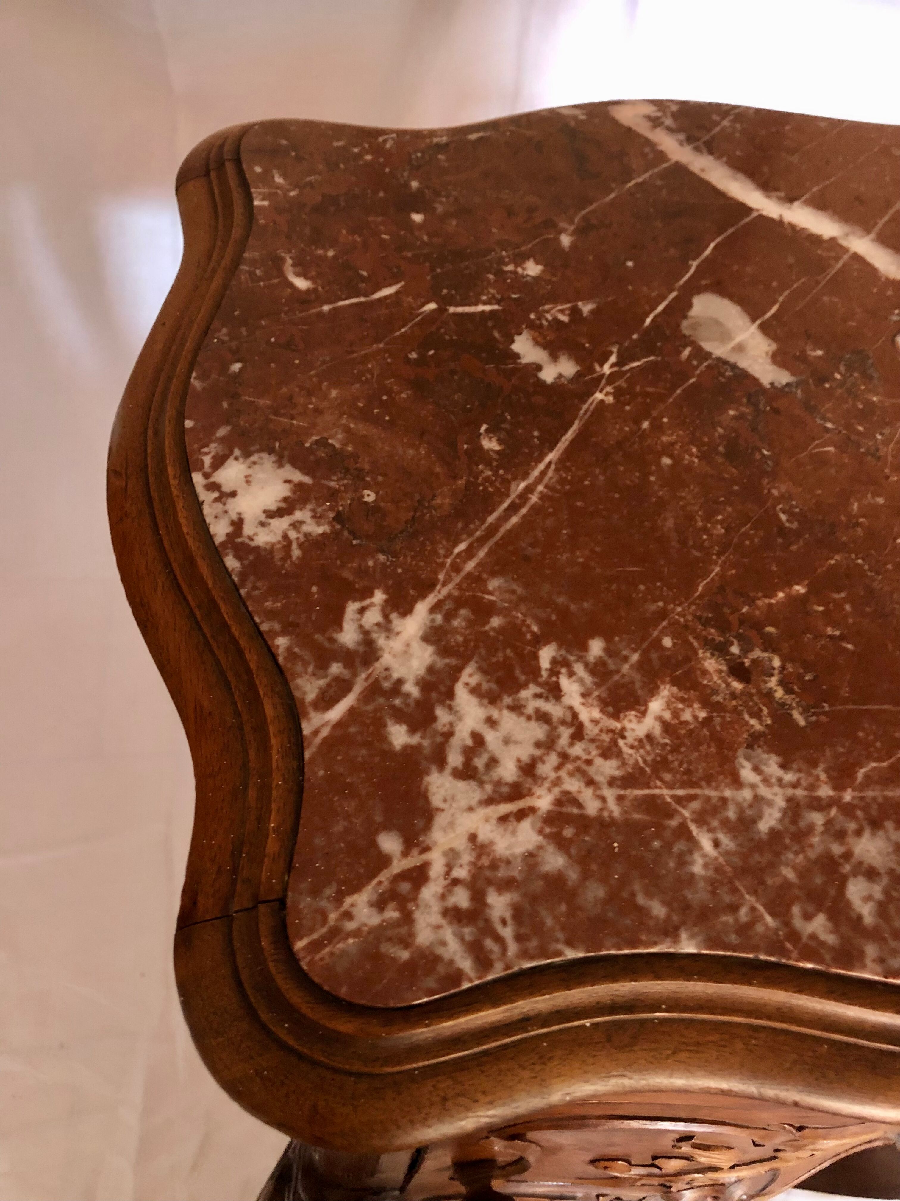 High wood and vintage marble console