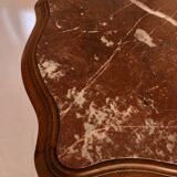 High wood and vintage marble console