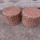 Paire de poufs en corde tressé années 70'S