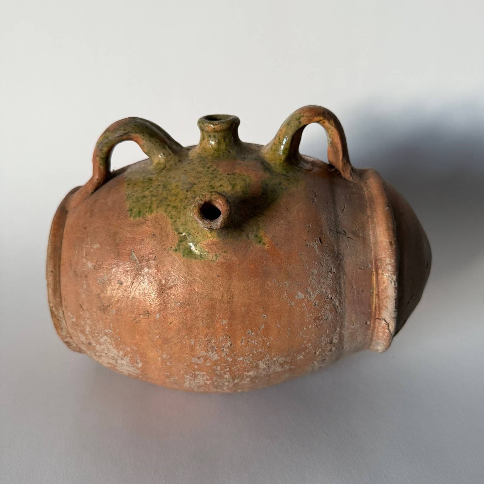 19th century Saintonge glazed terracotta barrel