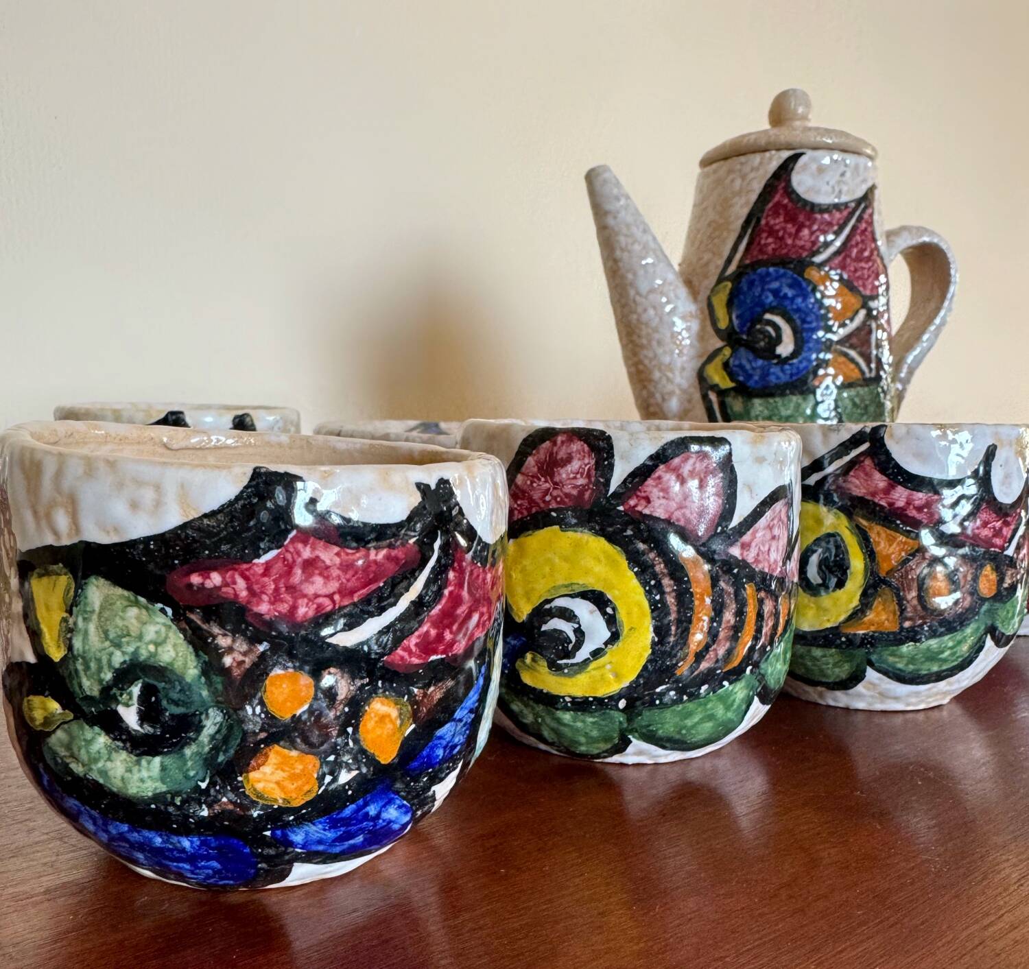60s ceramic coffee set