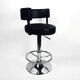 Bar stool black, eco-leather, Germany 90s