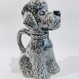Pichet en barbotine caniche gris