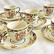 6 old Devres Fourmaintraux Rouen coffee cups Dinan model 19th century