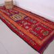 Red Vintage Moroccan Runner Rug 137 x 363 cm - Berber Wool Rug Hallway