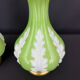 Pair of green and white opaline vases, attributed to Baccarat, period