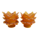 Paire de tulipes en pâte de verre ambrée
