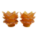 Paire de tulipes en pâte de verre ambrée