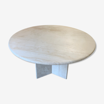 Table salle à manger ronde travertin designer Artelano