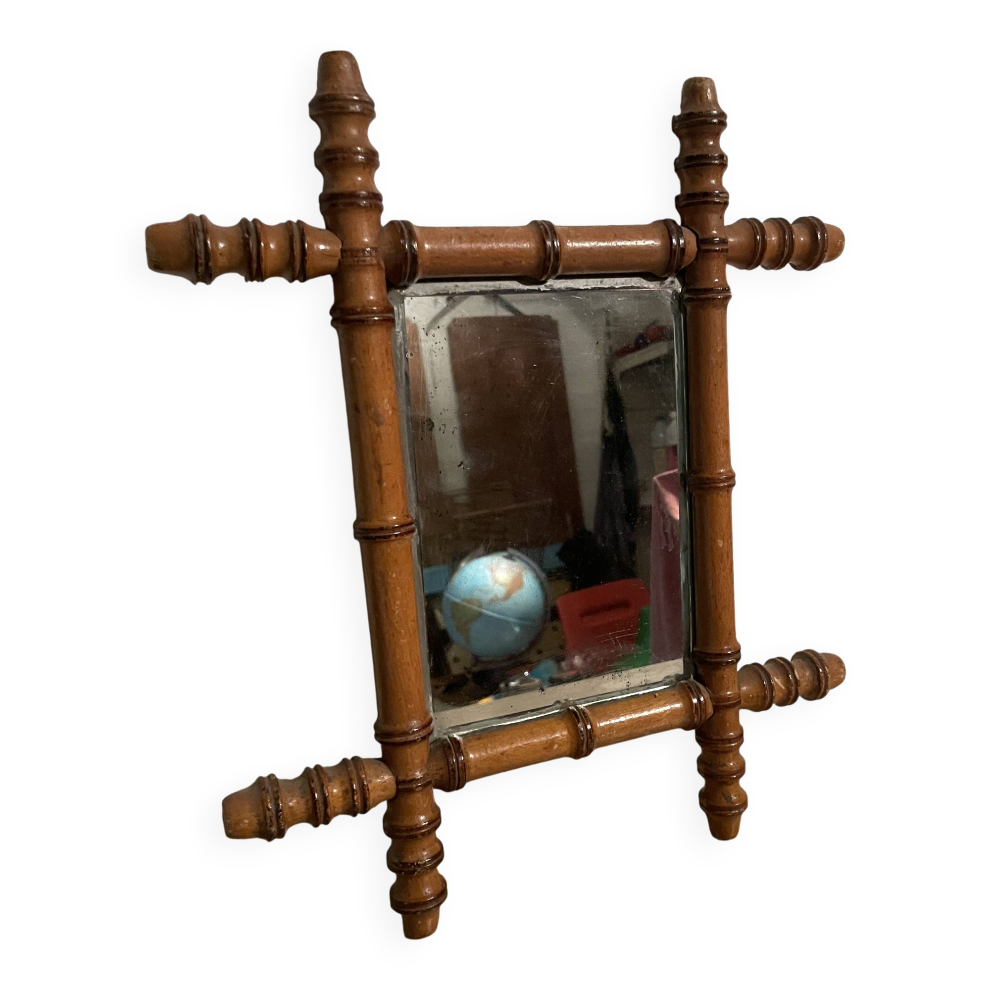 Miroir faux bambou années 40