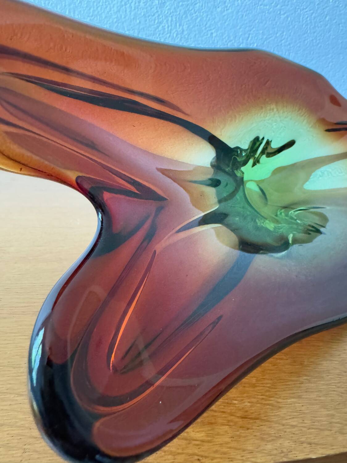 Large Murano crystal bowl from the 60s