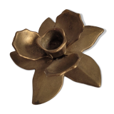 Brass flower candlestick