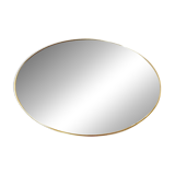 Round mirror with brass rim - 55 cm