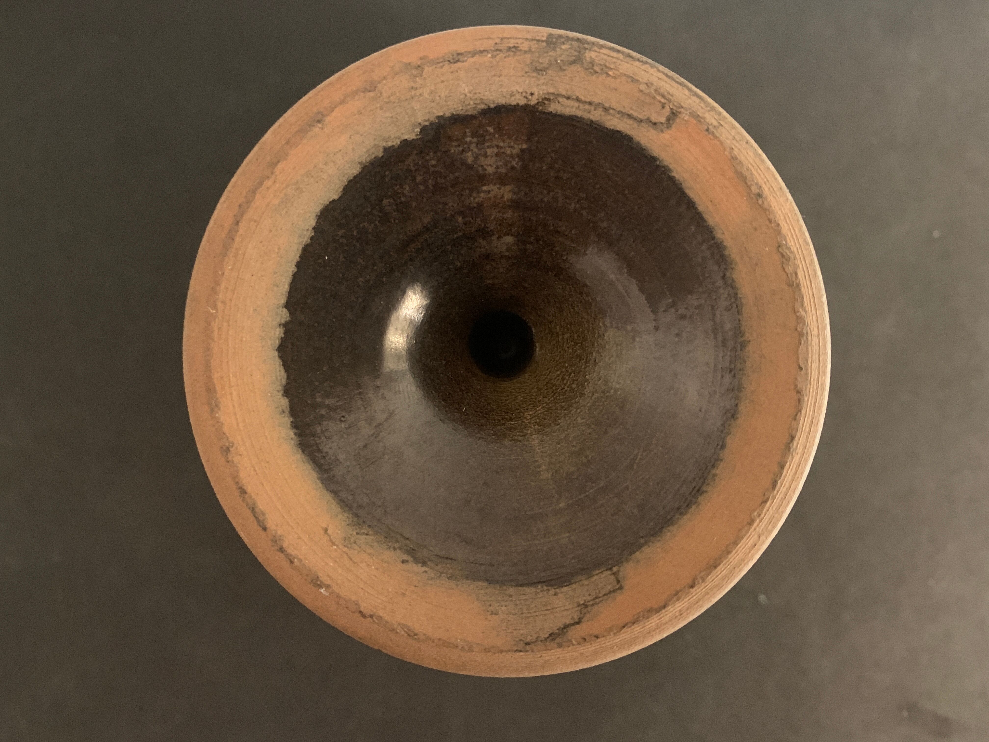 Ceramic standing cup signed Jean Marais, Vallauris, 1970