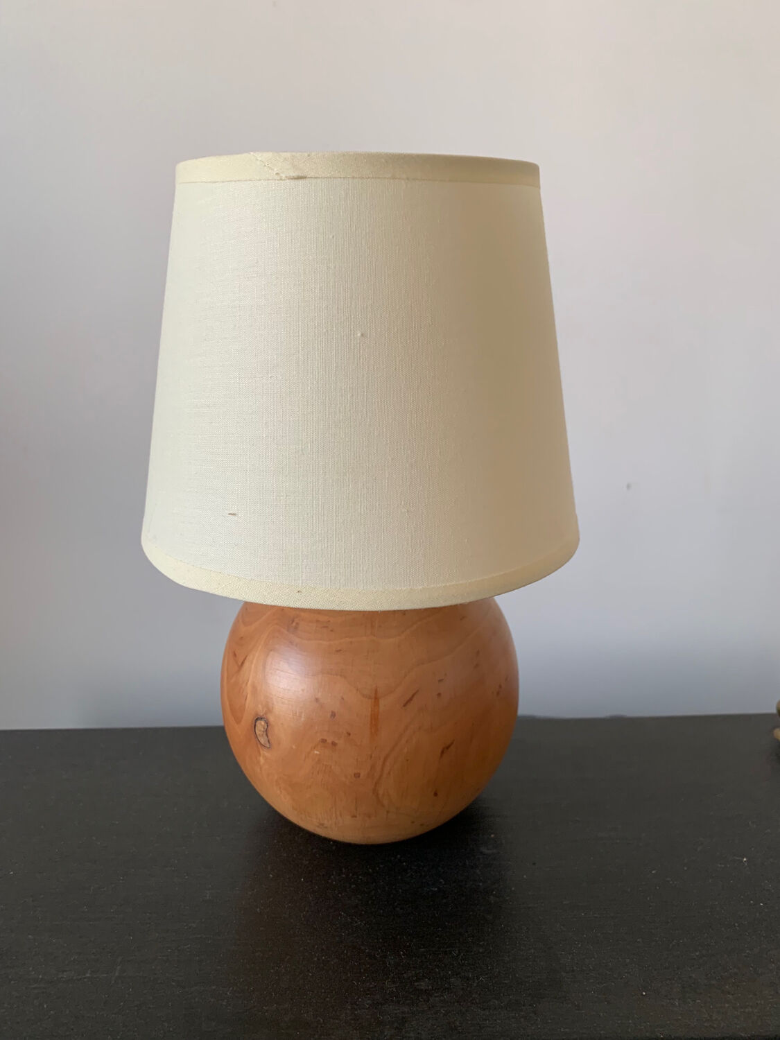 Vintage blond wooden lamp