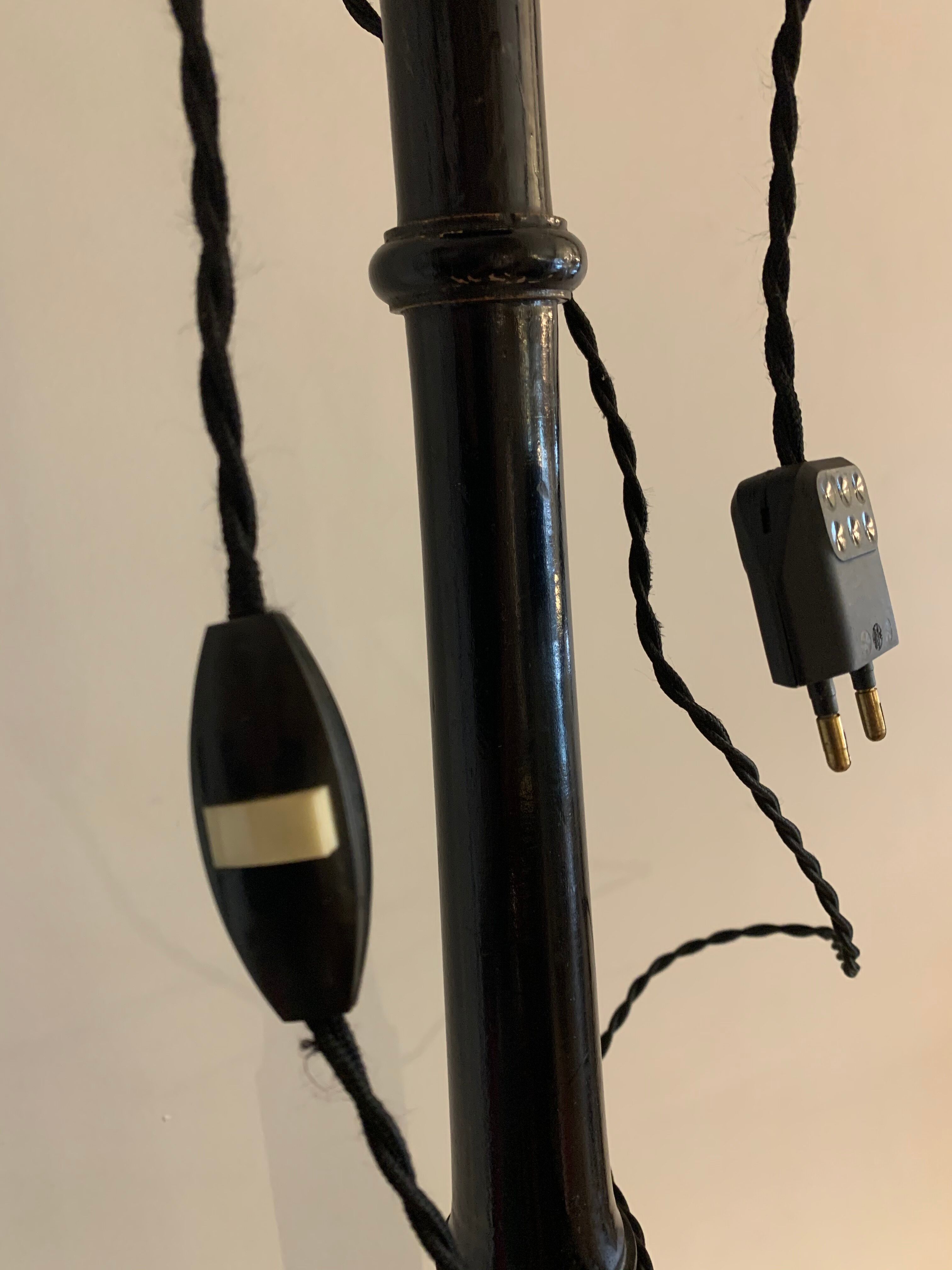 Pair of blackened wooden lampposts Napoleon III