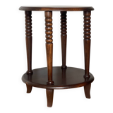 Spiral oak pedestal table