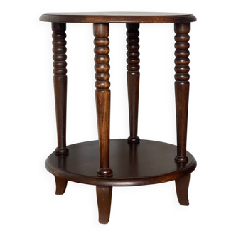 Spiral oak pedestal table