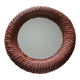 Vintage round rattan mirror