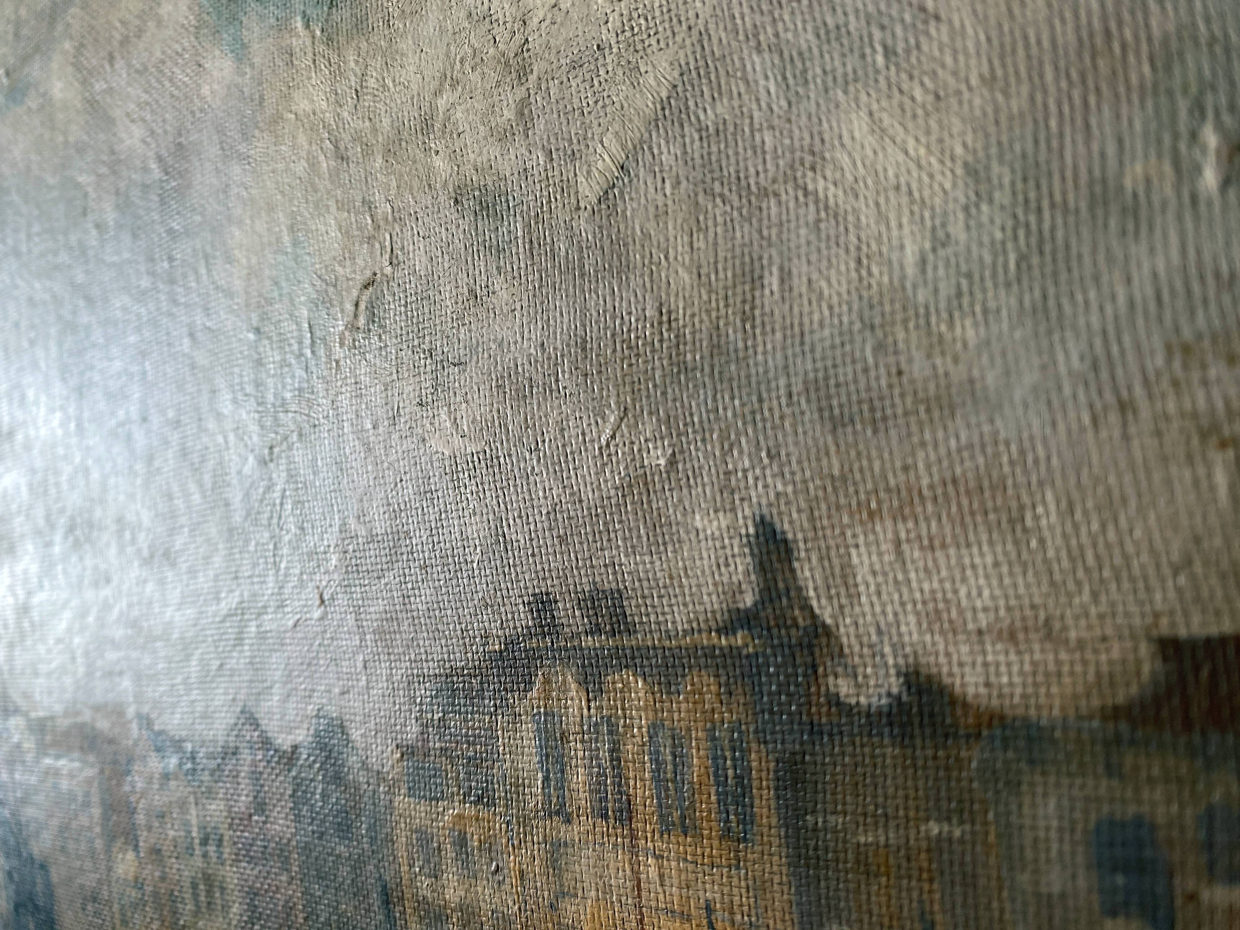 Tableau HSP school of the North Impressionist late 19th century marine port signed + frame