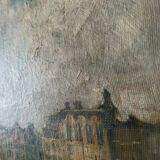 Tableau hsp école du nord impressionniste fin xix° marine port signé + cadre