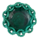 Large ceramic dish from Vallauris with green enamelled rope
