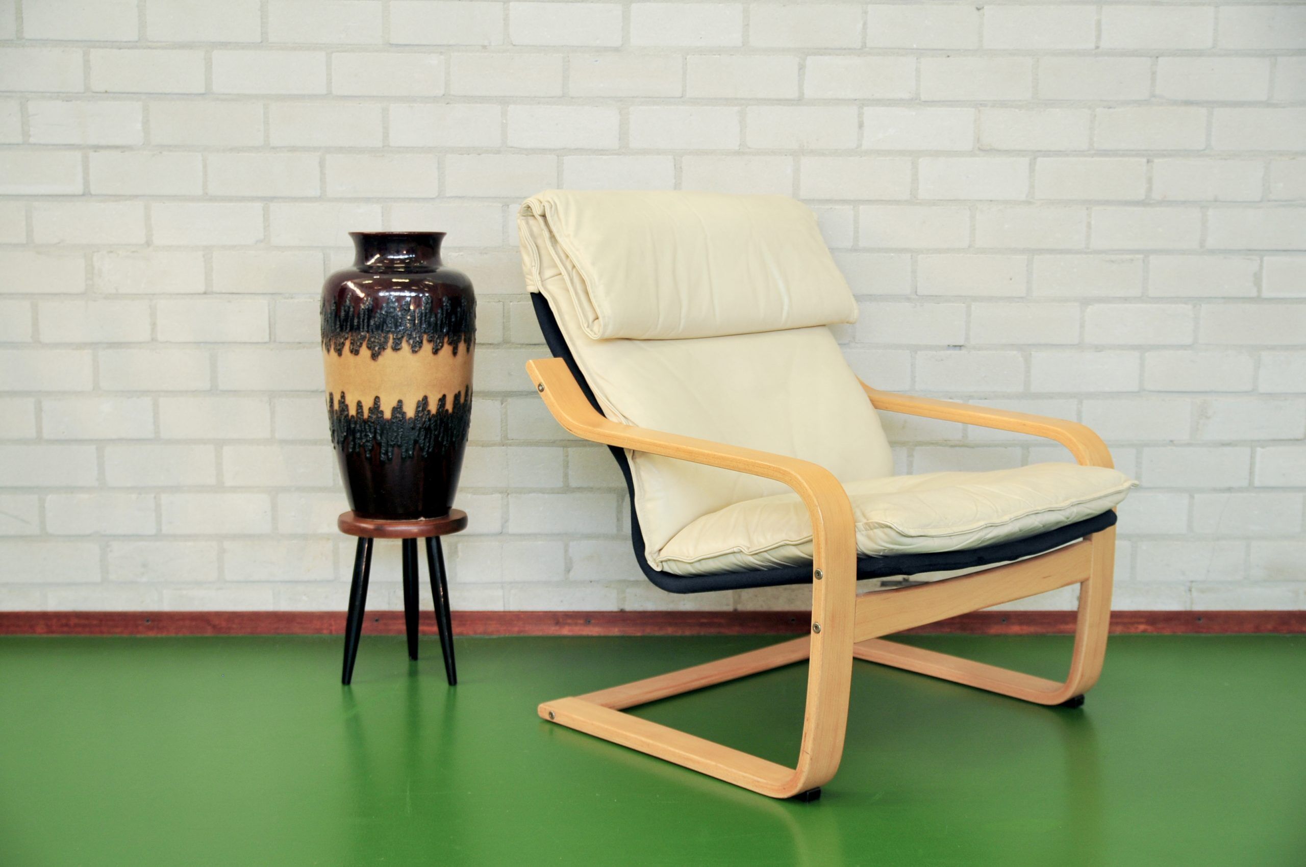 Vintage brown floor vase