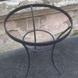 Glass tray side table