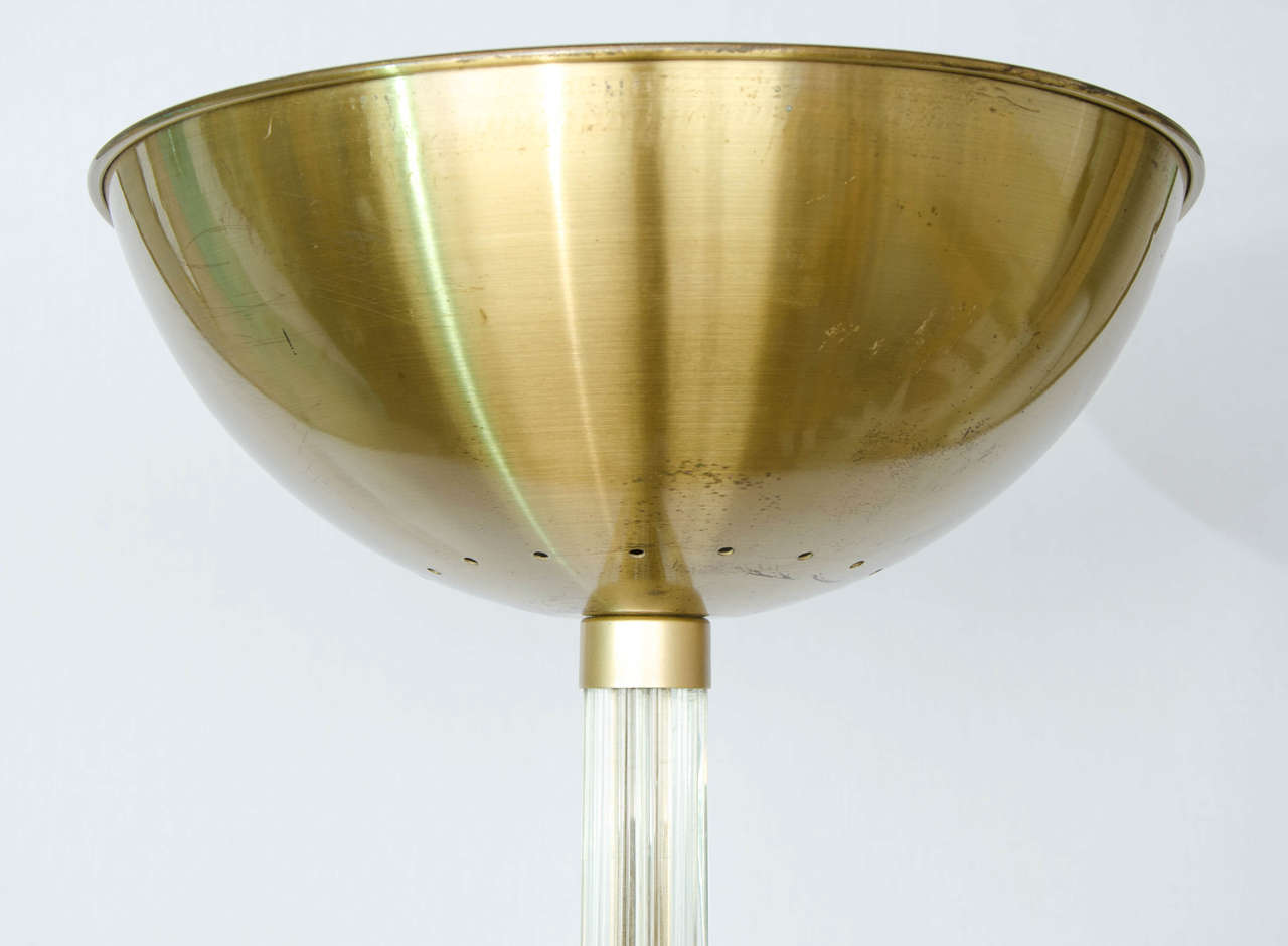 Floor lamp in glass & metal 1940s