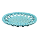 Vallauris flat basket in green woven ceramic