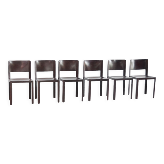 Six chaises de salle à manger par Matteo Grassi, années 1970