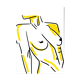 Chaise "Buste yellow"
