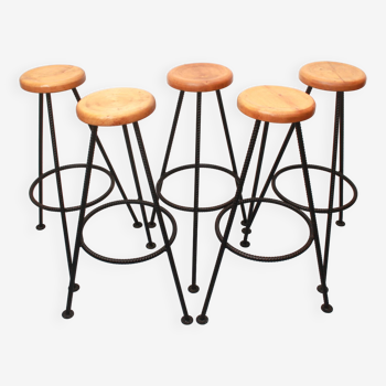 Tabourets de bar Tripos années 1950, Set de 5