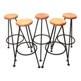 Tabourets de bar Tripos années 1950, Set de 5