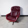 Scandinavian red/brown skai relaxed armchair, 1969
